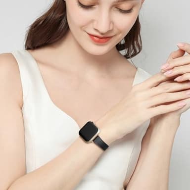 STIROLL Slim Leather Bands Compatible with Apple Watch Band 49mm 46mm 45mm 44mm 42mm(Series 3 2 1), Top Grain Leather Watch Thin Wristband for iWatch Ultra SE Series 11 10 9 8 7 6 5 4 - Image 8