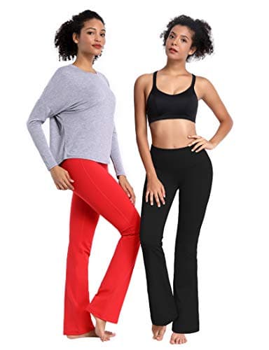 BUBBLELIME 29"/31"/33"/35"/37" Women's High Waist Bootcut Yoga Pants - 75% Nylon, 25% Spandex_Black(2) L-37 Inseam - Image 4