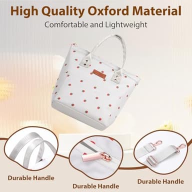 BULGILIA Lunch Box for Women/Men - Adult Insulated Lunch Bag with Snack Bag, Portable Reusable Waterproof Lunch Tote Bags with Adjustable Shoulder Strap for Work,Travel,Outdoor（beige） - Image 6