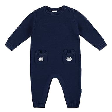 Gerber Baby Boys Sweater Knit Romper Jumpsuit, Blue Dog, 12 Months - Image 1