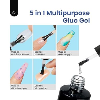 Beetles Gel Nail Kit Easy Nail Extension Set with 500Pcs Nail Tips Coffin Shape 5 In 1 Nail Glue Base Gel and Innovative Led Lamp Easy Diy Nails Art Home Gelly Tips - Image 5