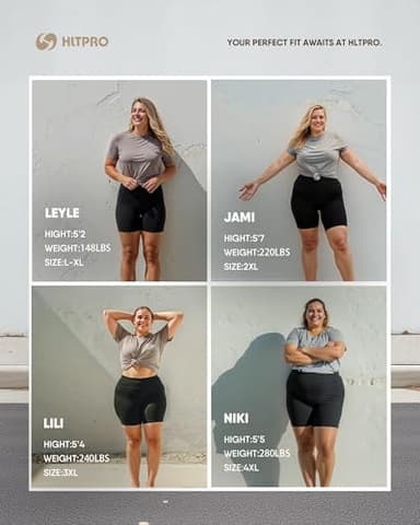 HLTPRO 3 Pack Plus Size Biker Shorts with Pockets for Women - 5" High Waist Soft Spandex Workout Yoga Running Shorts (2X, 3X) - Image 5