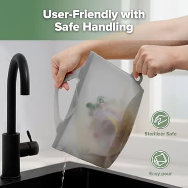 Haakaa Silicone Microwave Steamer & Steriliser Bag, 70oz/2000ml Large Capacity Reusable Steaming Bags for Baby Bottles, Breast Pump, Accessories, Pacifiers,Teethers, Great for Home&On The Go, Grey/1PC - Image 7