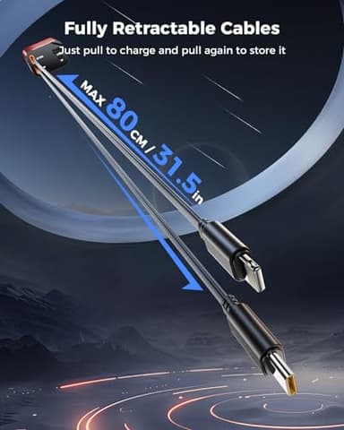 [2024 Upgraded] 4 in 1 Retractable Car Charger, SUPERONE Smaller Fast Car Phone Charger 69W with Cord, USB C and iPhone Car Charger Adapter, Compatible iPhone 17/17 Pro Max/16/15/14/13/12/11, Sumsung - Image 3