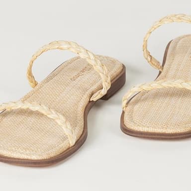 The Drop Women's Paris Square Toe Two Strap Flat Sandal, Braided Strap Raffia, 9.5 - Image 7