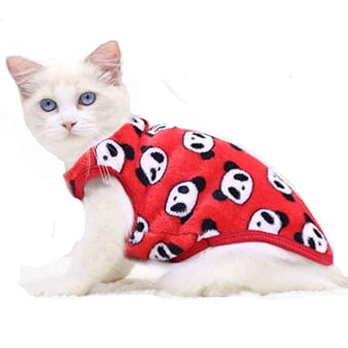 ANIAC Bunny Clothes for Rabbits Warm Kitten Vest Fleece XXXS Dog Shirt Cozy T-Shirt for Bunny Guinea Pig Ferret Puppy Mini Dog and Small Animals(2XS, Red Panda) - Image 1