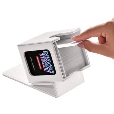 Mage Tech Commander Deck Box Lite - Card Display with Mini Snap Card Holder & Removable Cover, Fits 100+ Single-Sleeved Cards, Ideal for MTG, PTCG, OPCG, SWU & More (White) - Image 8