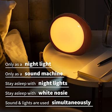 Brown Noise Sound Machine White Noise Machine with 12 Color Night Lights 30 Soothing Sounds Auto-Off Timer Calming Sleep Machine with Memory Function for Baby Kids Adult for Office Privacy - Image 4