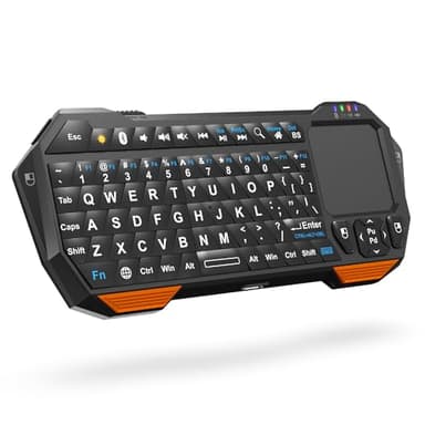 Fosmon Mini Bluetooth Keyboard (QWERTY Keypad), Wireless Portable with Touchpad, Compatible with Apple TV, Amazon Fire Stick, PS4, PS4 Pro, PS5, HTPC/IPTV, VR Glasses, Smartphones - Image 1