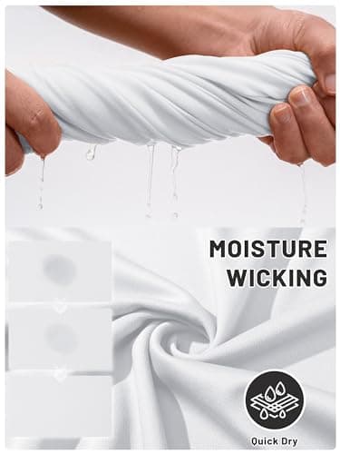 TACVASEN Mens Golf Shirt Dry Fit Mens Polo Shirts Short Sleeve Performance Golf Polos for Men with Collar Work Shirts White, L - Image 5