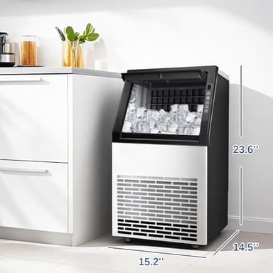 DOGHLY Commercial Ice Maker 80lbs/24H, 36 Cubes Ready in 11 Mins, Self-Cleaning, 24H Timer, Stainless Steel Freestanding Ice Machine for Home, Office, Bar, Restaurant - Image 6
