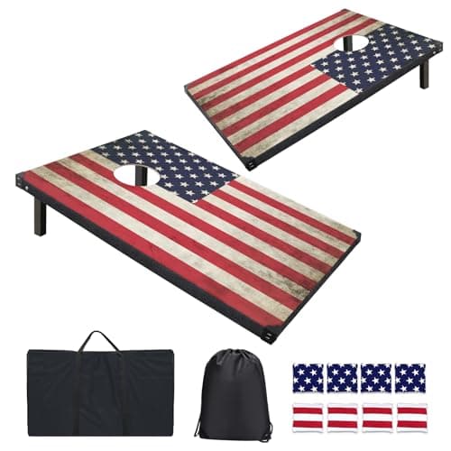 Cornhole Board Set, 3'x2' Cornhole Set, Corn Hole Boards Set, Lightweight Corn Hole Set Includes 2 Cornhole Boards, 8 Cornhole Bean Bags & Carry Case for Outdoor Games (CH11 3'x2' Cornhole Set) - Image 1