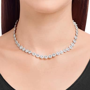Swarovski Una Angelic Necklace with Clear Crystals on a Rhodium Plated Setting - Image 4