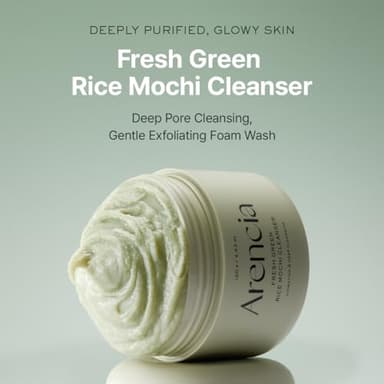 ARENCIA Korean Rice Mochi Face Cleanser - Face Wash, Gentle Scrub All in One for Deep Cleansing, Moisturizing, Pore Minimizing, Acne-Prone Skin, Removing Blackhead with Rice Water & Green Tea - Image 2