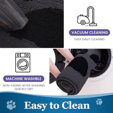 Buganda Dog Door Mat for Muddy Paws, Absorbent Dirt Trapper Washable Indoor Doormats, Non Slip Low-Profile Mud Mat for Dogs, Front Entrance Doormat for Inside Floor (30x20 Inches, Black) - Image 7