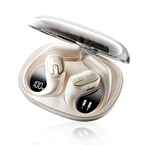 Open Ear Headphones Earbuds wireless - 5.4 Bluetooth Ear Buds with LED Digital Display IPX7 Waterproof, Wireless Headphones Touch Control Air Conduction Stereo Sound with 18.2mm Drivers 80H Playtime - Image 1