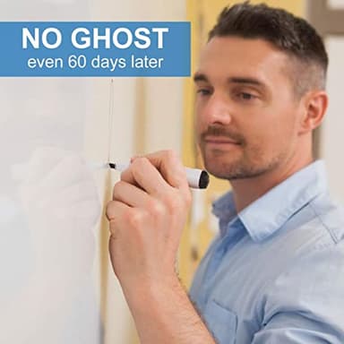 White Board Wallpaper, White Board Roll, Stick on White Boards for Wall, 1.44x11ft Peel and Stick Dry Erase Roll, Stain-Proof, Super Sticky Whiteboard Sticker Wall Decal for Wall/Table/Door,3 Markers - Image 2