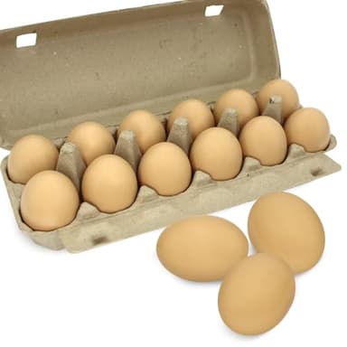 12 PCS Brown Wooden Eggs to Paint Fake Easter Eggs Dummy Faux Wooden Eggs for Crafts, Easter Decorations, Get Hens to Lay Eggs - Image 1