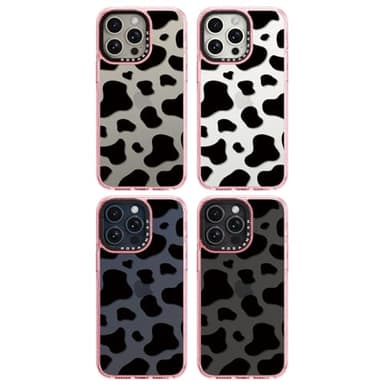 Rosarnnah Compatible for iPhone 15 Pro Max Case Cute - Durable Shockproof 6.6 ft Drop Impact Phone Case - Funny Milk Cow Print Design for iPhone 15 Pro Max 6.7" Glitter Pink - Image 7