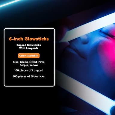Glow Fever Glow in The Dark Sticks - 100 ct 6" Glow Sticks Bulk Party Pack with End Caps & Lanyards - Glow Party Favors for Concert, Festival, & Wedding Neon Light Sticks by Party Dragon, Green - Image 5