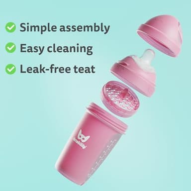 Herobility Double Anti-Colic Baby Bottles – 8.5 fl oz/240ml – 4-Pack – Multicolor - White, Gray, Iron Blue, Blue - Image 4