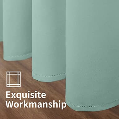 YoungsTex Sage Green Blackout Curtains 84 Inch Length 2 Panels for Living Room - Thermal Insulated with Grommet Room Darkening Window Treatments for Bedroom, 52 x 84 Inch - Image 8