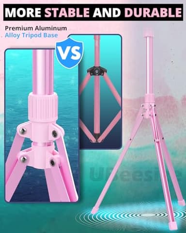 UBeesize Upgraded 12'' Ring Light with 62'' Tripod Stand and Magnetic Phone Holder,LED Selfie RingLight for iPhone with Remote,Circle Light for Tiktok/YouTube/Photography/Makeup/Live Stream Pink - Image 5