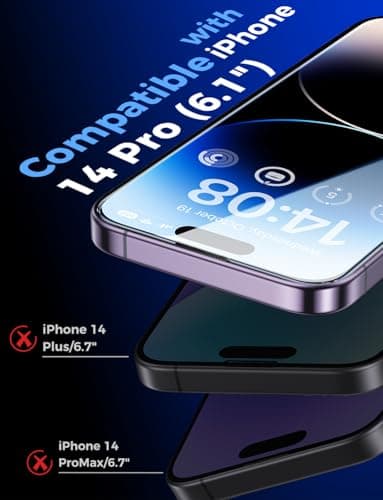 MAGIC JOHN 2 Pack for iPhone 14 Pro 6.1 inch Tempered Glass Screen Protector, Auto Dust-Elimination Installation, Bubble Free, Dynamic Island Compatible, HD Clear, Easy Installation - Image 2
