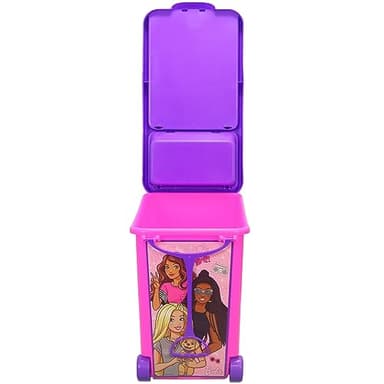 Barbie Store It All! Rolling Storage Bin – Extra-Large Organizer Case with Wheels & Handle for Barbie Dolls, Clothes, Accessories & Playsets – Pink Portable Travel Toy Box - Image 4