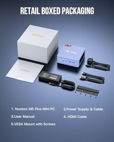 GMKtec M5 Plus Gaming Mini PC Ryzen 7 5825U (Upgraded 7430U/ 5700U), 32GB RAM 1TB SSD Dual NIC LAN 2.5GbE Desktop Computers, Triple 4K Display - Lunar Blue - Image 8