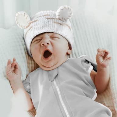 ANYEDDE 2-Pack Baby Transitional Swaddle Sleep Sack - Arms Up Transitional Swaddles with Removable Cuffs & 2-Way Zipper, Gray Stars Design, Breathable Cotton Sleep Sack (6-9 Month) - Image 4