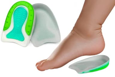 Beautulip Kid’s Heel Cups - Soft Silicone Heel Inserts for Pain Relief and Comfort, Fits Shoes Size 3-7, Ideal for Plantar Fasciitis and Growing Feet (Green, 1 Pair Kid's Size 3-7 / Women 4-8) - Image 1
