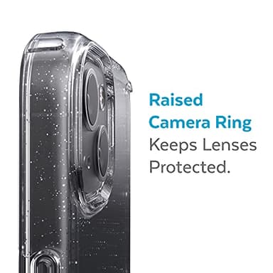 Speck MagSafe Case for iPhone 13 - Drop & Camera Protection, Clear Phone Case, Wireless Charging Compatible, Fits All 6.1 Inch Models - Clear/Platinum Glitter - Image 3