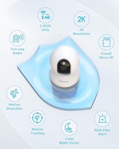 blurams Pet Camera 2K, 360° Dog Camera with Phone App, PTZ Indoor Cameras for Home Security Indoor, 2-Way Audio, Motion Tracking, Color/IR Night Vision, Siren, Cloud&SD(2.4GHz Only) - Image 6