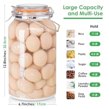 Qianfenie 1.5 Gallon Glass Jar with Lid, Large Glass Jar with Lid and Silicone Seal, Gass Storage Jar with Lids, Wide Mouth Jars Glass Container for Kitchen Food Storage(1 Pack) - Image 6