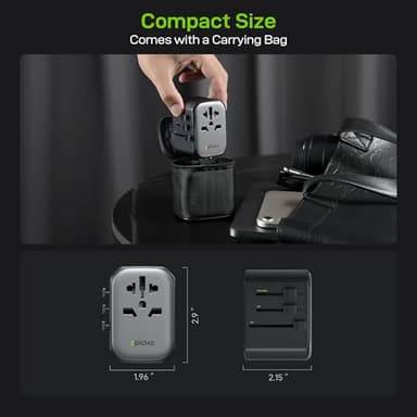 EPICKA Pulse 45W European Travel Plug Adapter, Universal Power Adapter with PD Fast Charging, 5-Port (1 AC/2 USB-A/2 USB-C) International Charger Adapter for Europe, Japan - Travel Essentials (Black) - Image 7