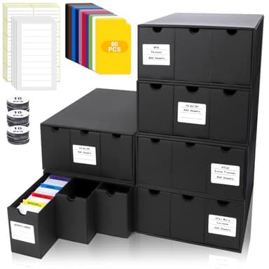 QLOUNI Trading Card Storage Box, Includes 18-600 CT Boxes & 60 Card Dividers, Trading Card Organizer for Collectible Card Games, for TCG, YGO, MTG, PTCG, Baseball Cards, with Labels & Tapes - Image 1