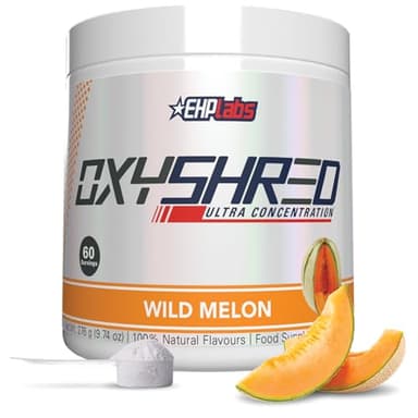 EHP Labs OxyShred Pre Workout Powder & Shredding Supplement - Preworkout Powder with L Glutamine & Acetyl L Carnitine, Energy Boost Drink - Wild Melon, 60 Servings - Image 1