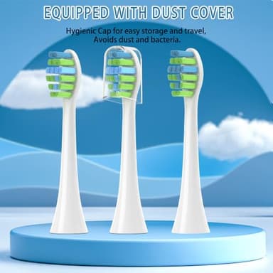 YMPBO 10 Pack Toothbrush Replacement Heads Compatible with 7AM2M AM100/AM105/AM111 Electric Toothbrush, Soft Brush Bristles, White - Image 6