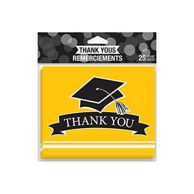 Creative Converting 320104 School Spirit Yellow Thank You Notes - Image 3