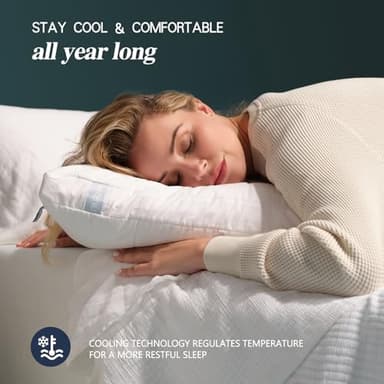 Nuzzle Cooling Adjustable Pillow for Adult Sleeping, Luxury Standard Size Bed Pillow Hotel Collection - Best Adjust Height Soft Firm Pillow for Back, Stomach or Hot Sleepers - Home Gifts - Image 7