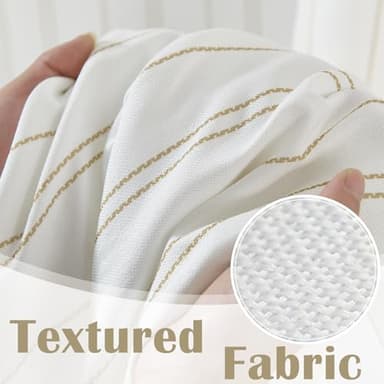 jinchan Striped Blackout Valance Curtain for Kitchen Linen Look Valance for Windows 18 Inch Modern Framhouse for Living Room Bedroom Bathroom Room Darkening Rod Pocket 1 Panel Yellow on White - Image 6