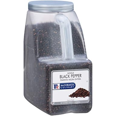 McCormick Culinary Whole Black Pepper, 5.75 lb - One 5.75 Pound Container of Whole Black Peppercorns for Pepper Grinder, Great in Soups, Rubs, Salads and More - Image 1