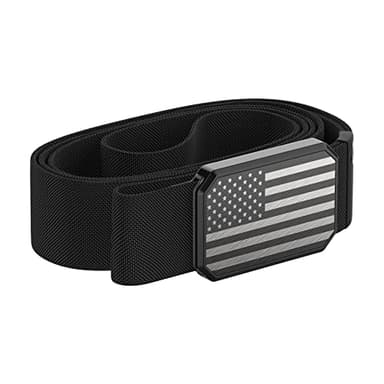 Groove Life Hero Groove Belt Flag Black/Black - Men's Stretch Nylon Belt with Magnetic Aluminum Buckle, Lifetime Coverage - Medium (33-36") - Image 8