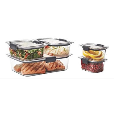 Rubbermaid Brilliance Food Storage Containers, Set of 5 (10 Pieces), BPA-Free, Leak-Proof, Clear - Image 2