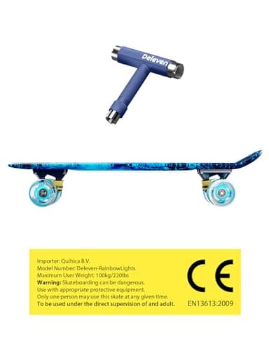 Deleven 22" Skateboard with Bright LED Wheels, Skate Tool, ABEC 7 Bearings - for Kids Beginners Adults - Image 13
