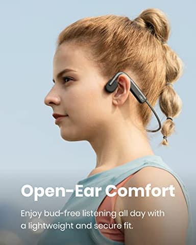 SHOKZ OpenMove - Open-Ear Bluetooth Sport Headphones, Bone Conduction Wireless Earphones, Sweatproof for Running and Workouts, with Sticker Pack, Grey - Image 2