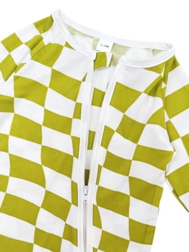 Bow Dream Baby Boy Romper Jumpsuit Bamboo Rayon Baby girl Clothes Baby Romper Clothing Newborn-24 Months Light Blue Universe Green Plaid 3-6 Months - Image 5