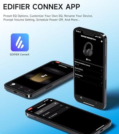 Edifier W800BT Pro Hybrid Active Noise Cancelling Headphones - Hi-Res Audio - AI Call Noise Cancellation - 45H Playtime - Fast Charging - Foldable - Wireless Over-Ear Bluetooth 5.4 Headphones - Black - Image 9