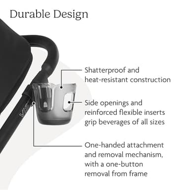 UPPAbaby Cup Holder for Vista, Cruz, Minu Strollers - Quick, Intuitive Attachment + Removal - Securely Holds Various Size Beverages - BPA Free + Dishwasher Safe - Folds Attached - Image 3